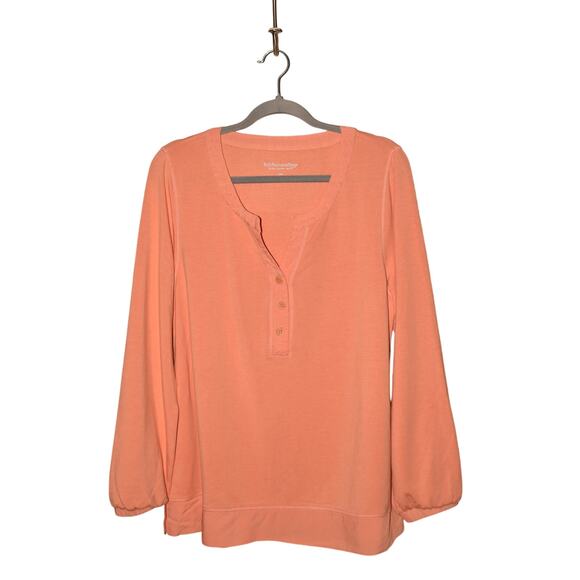 SOFT SURROUNDINGS $89 Rue Cler Long Sleeve Pullover Peach Large - Picture 1 of 3